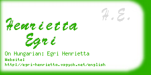 henrietta egri business card